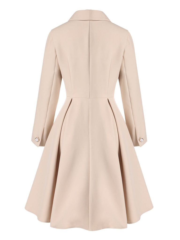[Prevendita] Cappotto a ruota con collo a scialle colore crema anni '50