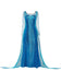 Mantello e abito Elsa con paillettes blu anni '70