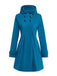 Cappotto con cappuccio in finta lana blu anni '30