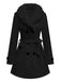 Cappotto con bottoni in pelliccia sintetica rimovibile anni '40