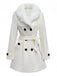Cappotto con bottoni in pelliccia sintetica rimovibile anni '40