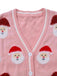 Cardigan jacquard con Babbo Natale rosa anni '40