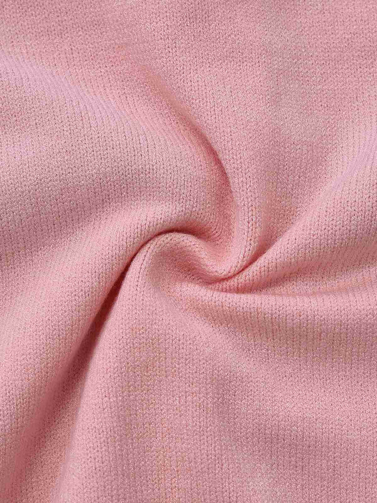 Cardigan jacquard con Babbo Natale rosa anni '40