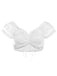 Top corto in pizzo con balze e balze anni '50