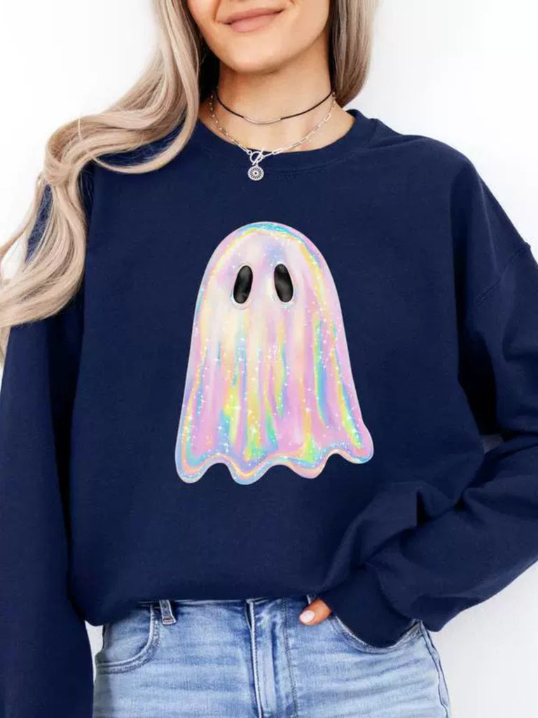 Felpa vintage con fantasma Halloween anni '80