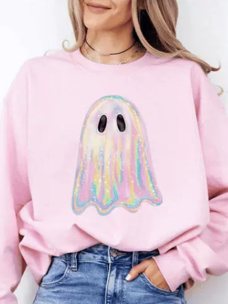 Felpa vintage con fantasma Halloween anni '80