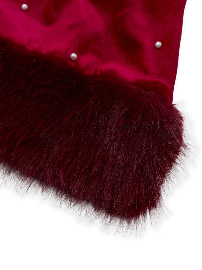 [Prevendita] Abito natalizio in velluto con perle rosso anni '60