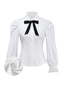 [Prevendita] Camicetta con fiocco e maniche a sbuffo bianco anni '60
