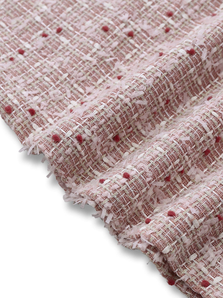 [Prevendita] Mini abito scamiciato in tweed quadri rosa anni '60