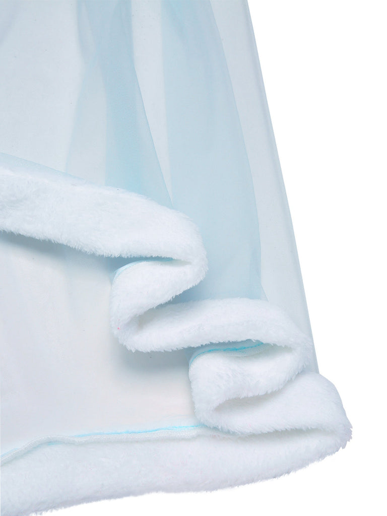 [Prevendita] Camicia da notte in tulle con maniche a balze blu anni '40