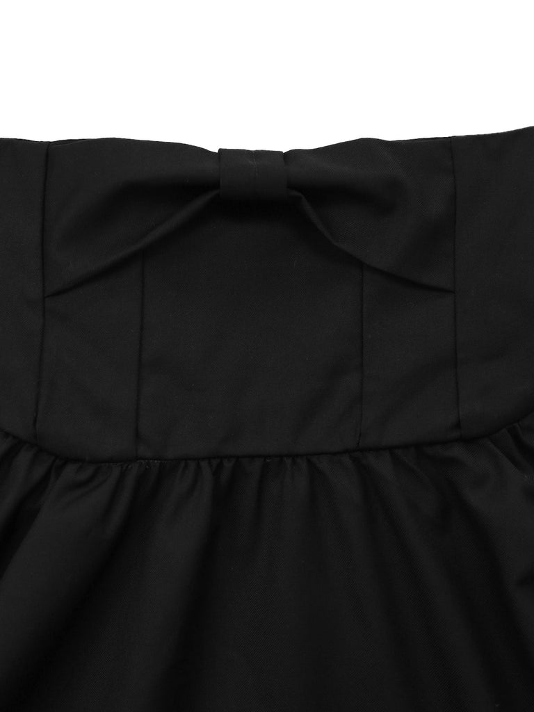 [Prevendita] Gonna plissettata nero con fiocco anni '50