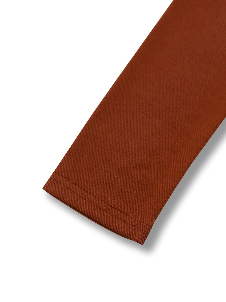 Abito a quadri in maglia con collo annodato marrone anni '50