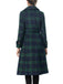 Cappotto lungo a quadri con colletto a dente verde anni '40