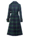 Cappotto lungo a quadri con colletto a dente verde anni '40