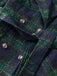 Cappotto lungo a quadri con colletto a dente verde anni '40