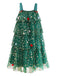 Abito a forma di albero di Natale in rete con pompon verde anni '60