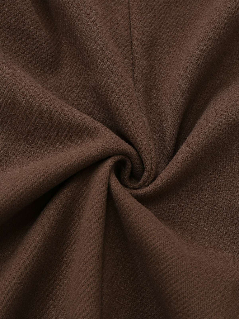 Giacca in pizzo patchwork a maniche lunghe marrone anni '50