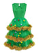 Completo abito a balze con albero di Natale verde anni '50