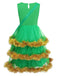 Completo abito a balze con albero di Natale verde anni '50