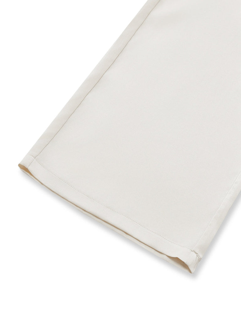 2PCS Top con scollo a cappuccio e pantaloni beige anni '50