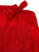 Abito con collo annodato e volant rosso anni '60