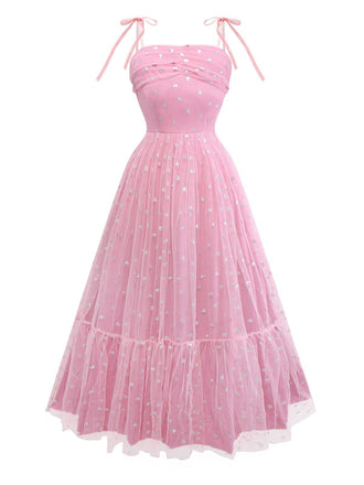 Abito da ballo con spalline sottili in tulle argentato a cuore anni '30