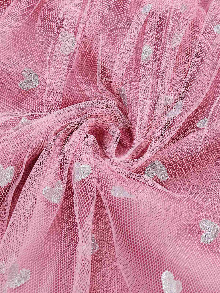 Abito da ballo con spalline sottili in tulle argentato a cuore anni '30