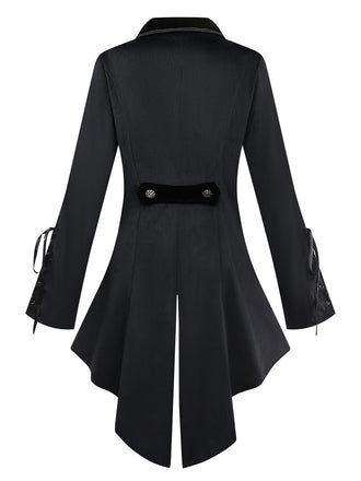 Giacca in stile vittoriano con ricami floreali nero anni '50