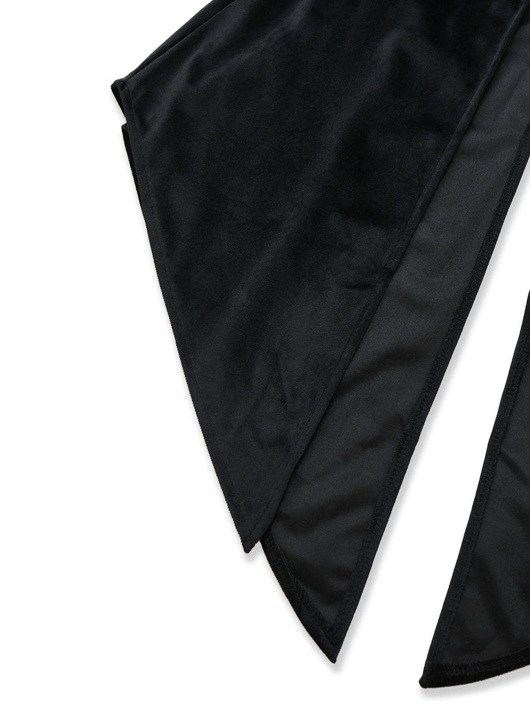 Giacca in stile vittoriano con ricami floreali nero anni '50