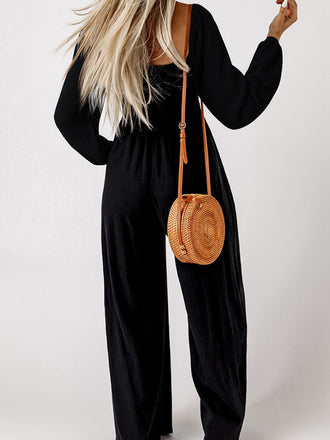 Tuta lunga con scollo quadrato e arricciatura anni '50