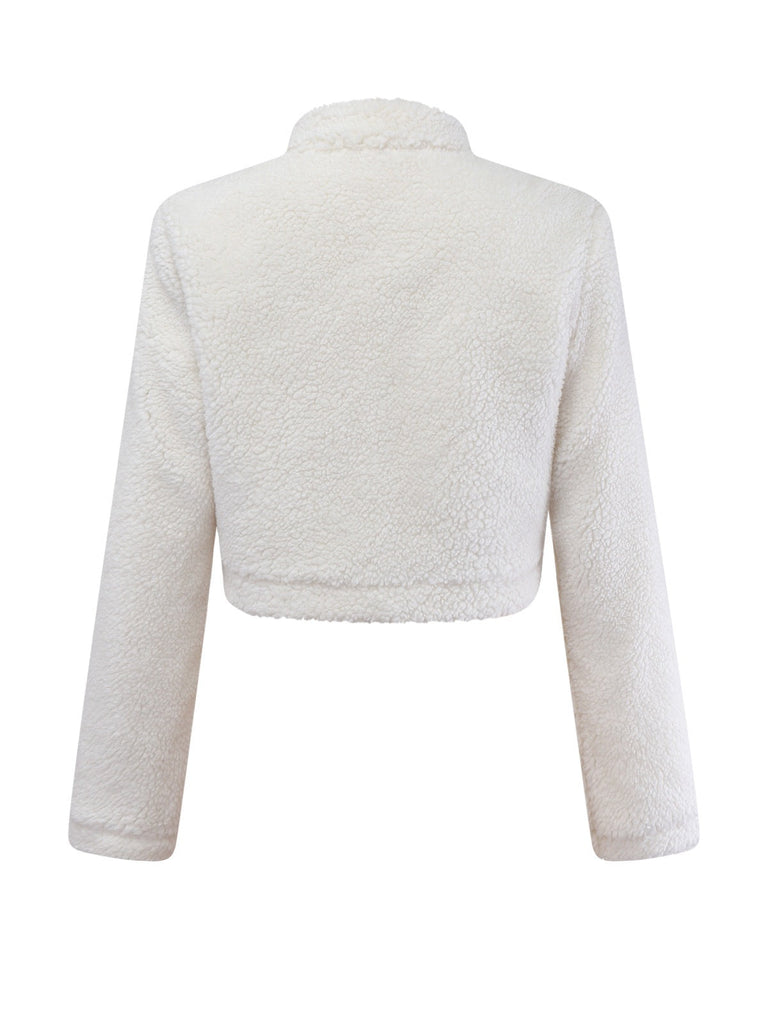 [Prevendita] Giacca in finta lana con collo alto  bianco anni '60