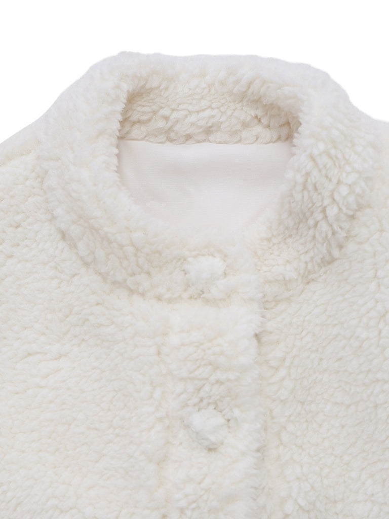 [Prevendita] Giacca in finta lana con collo alto  bianco anni '60