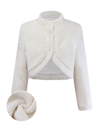 [Prevendita] Giacca in finta lana con collo alto  bianco anni '60