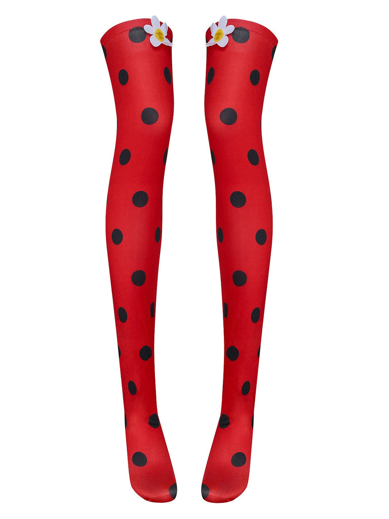 Set di costumi cosplay Miraculous Ladybug rosso anni '60