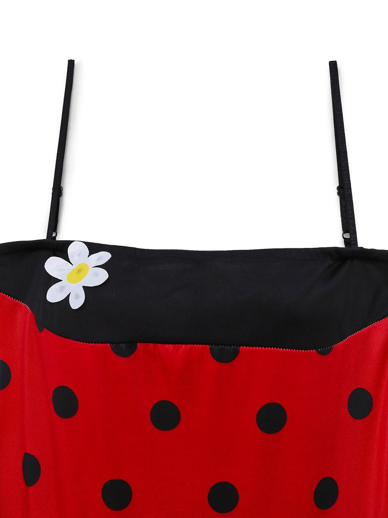 Set di costumi cosplay Miraculous Ladybug rosso anni '60