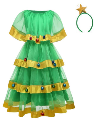 Costume da albero di Natale con campanellino verde anni '50