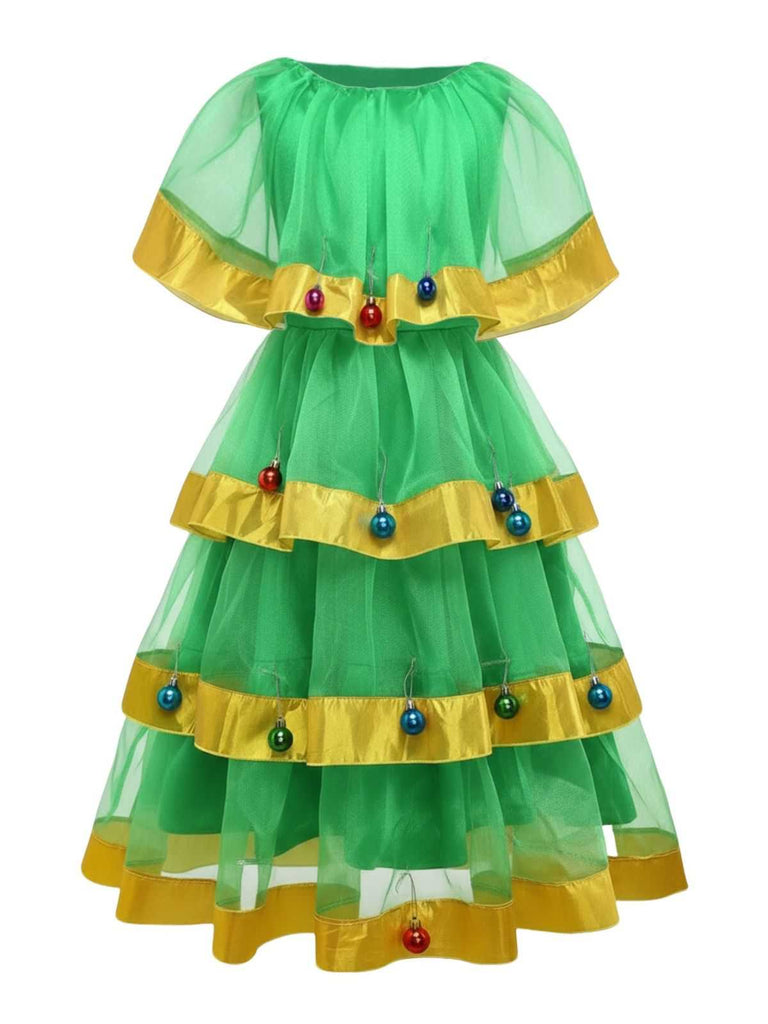 Costume da albero di Natale con campanellino verde anni '50