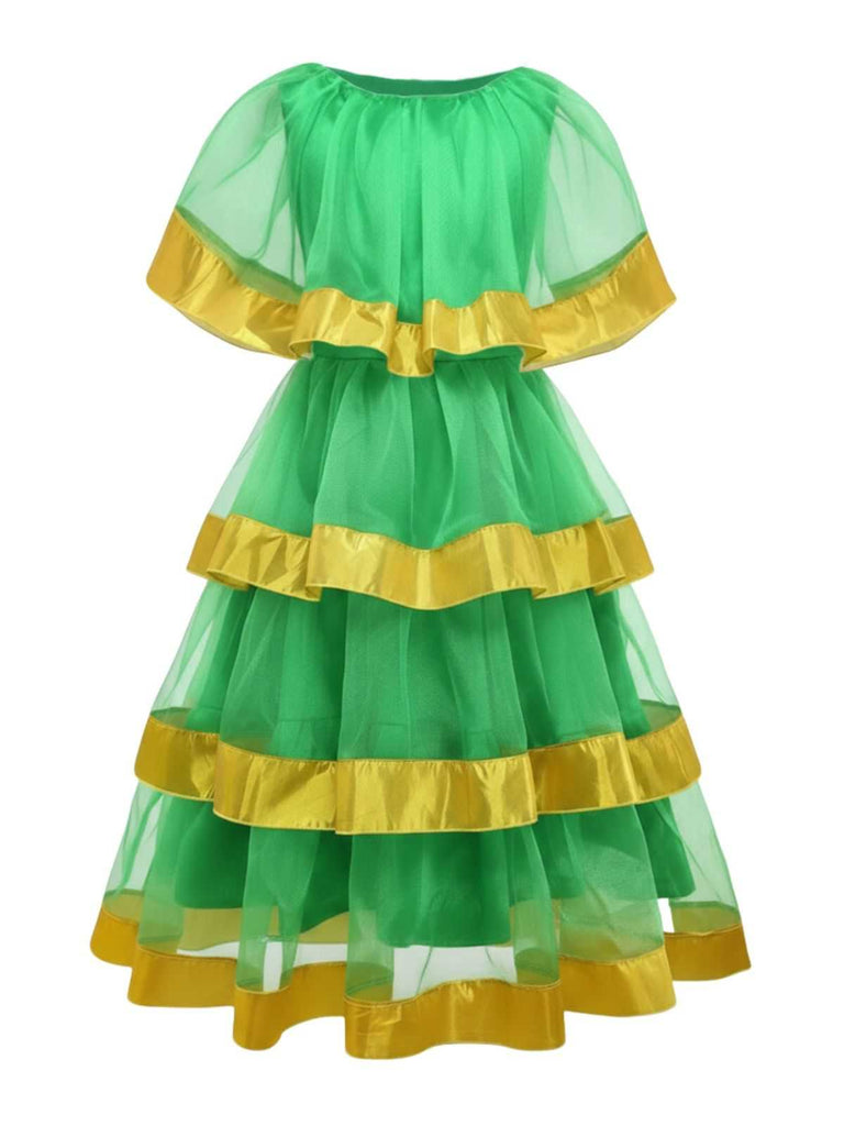 Costume da albero di Natale con campanellino verde anni '50