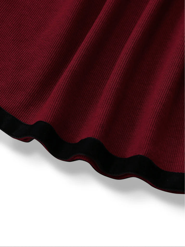 [Prevendita] Abito in maglia con fiocco spalle scoperte rosso anni '60