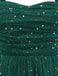 [Prevendita] Abito glitterati con arricciature e lacci sulle spalle verde anni '50