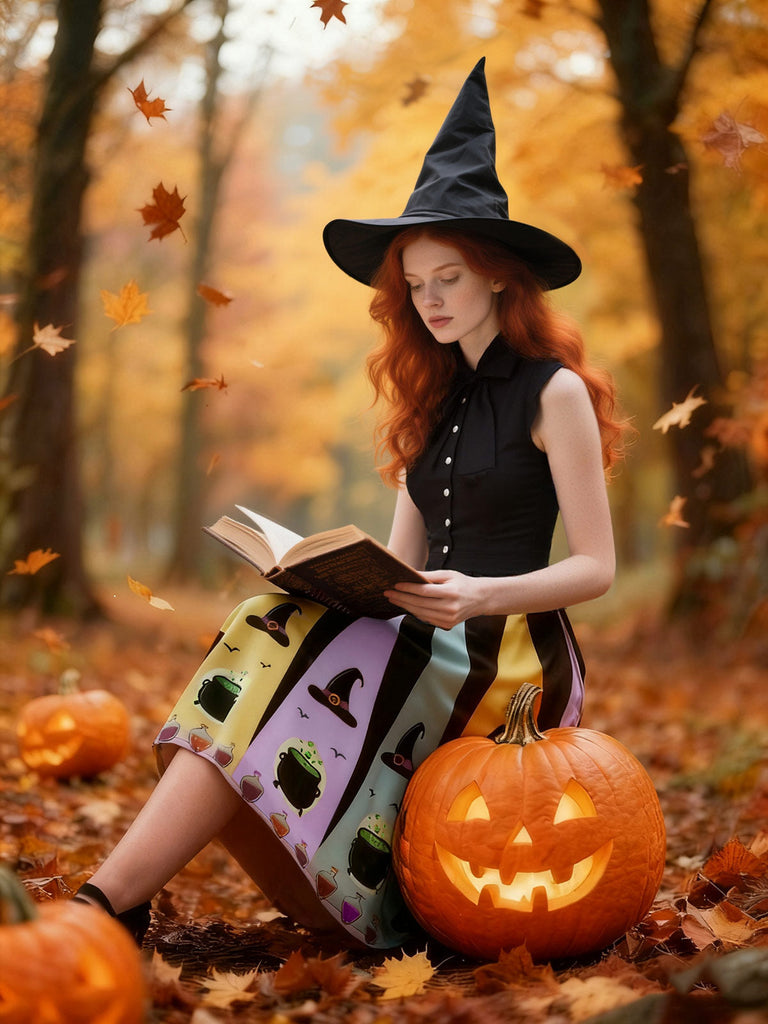 [Prevendita] Abito con pozione e cappello da strega Halloween anni '50