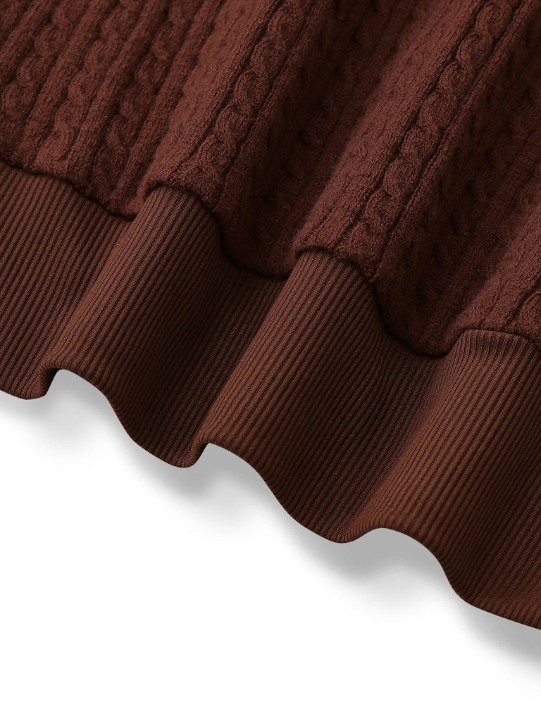 Camicetta in maglia finto-2 pezzi marrone anni '40