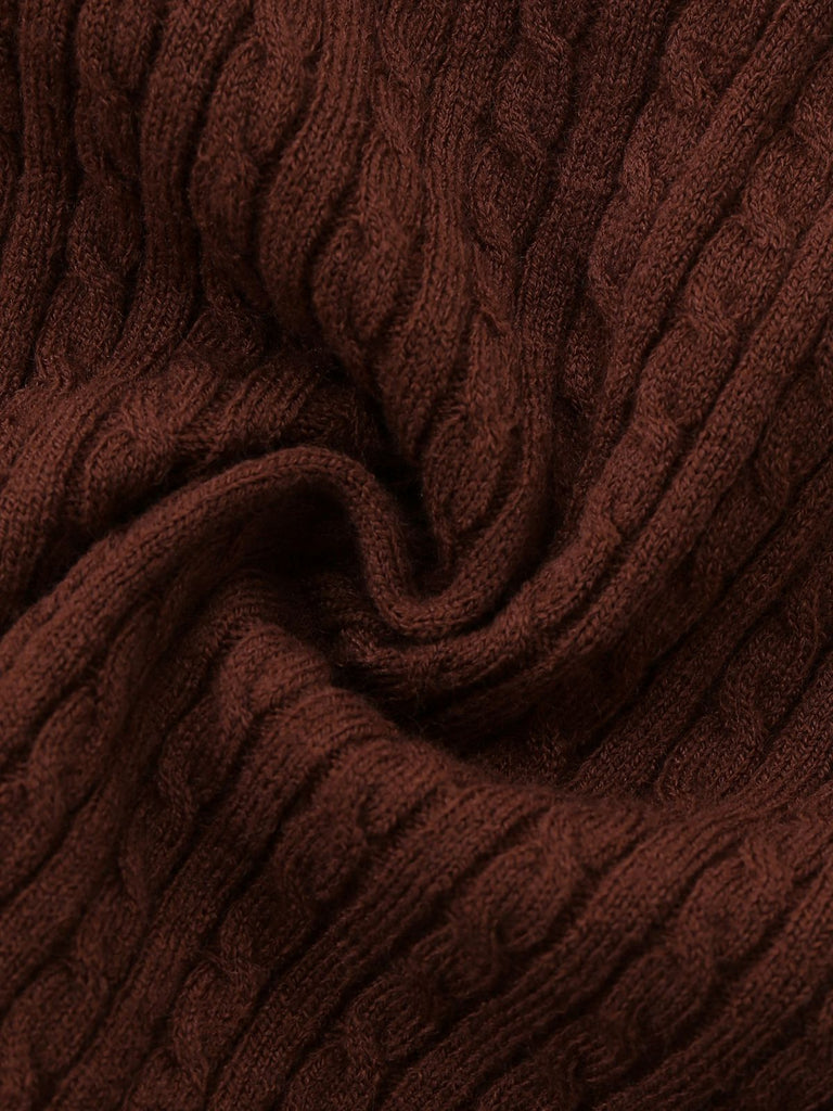 Camicetta in maglia finto-2 pezzi marrone anni '40