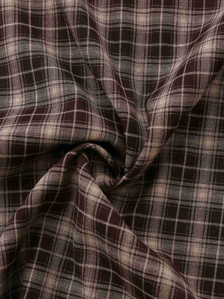 2PCS Camicetta in maglia e gonna quadri marrone anni '40