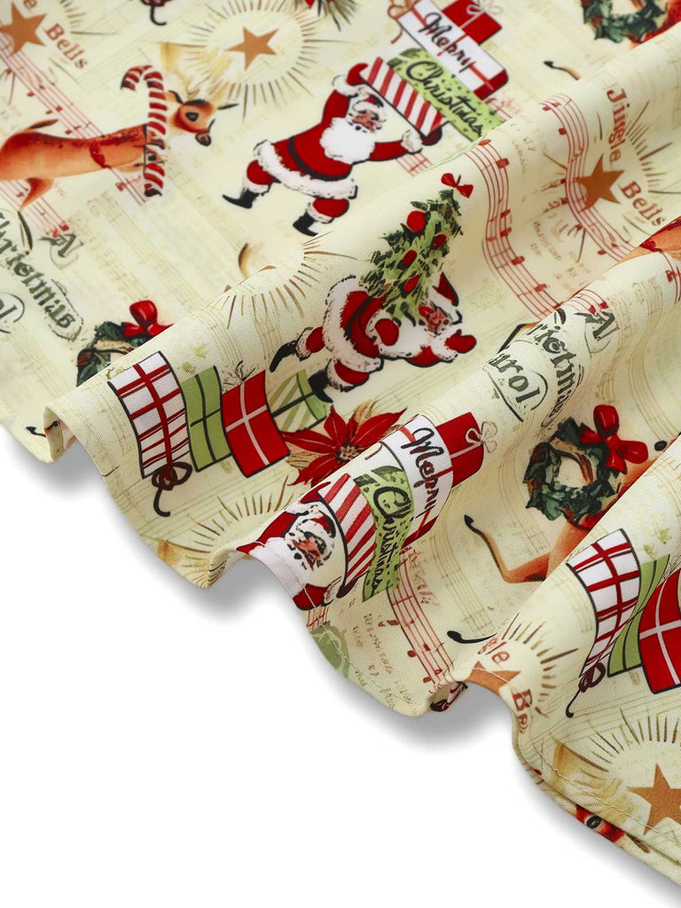 [Prevendita] Abito senza spalline con fiocco di Babbo Natale natalizi anni '50