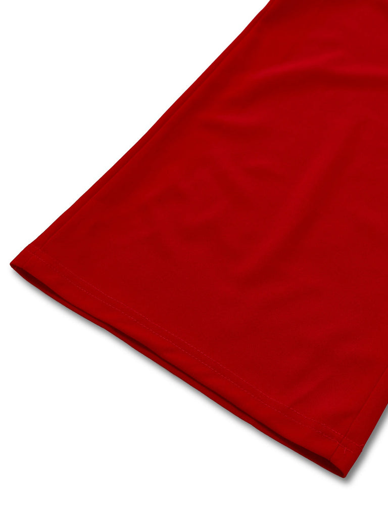 Tuta lunga con collo annodato in pizzo floreale e revers anni '50