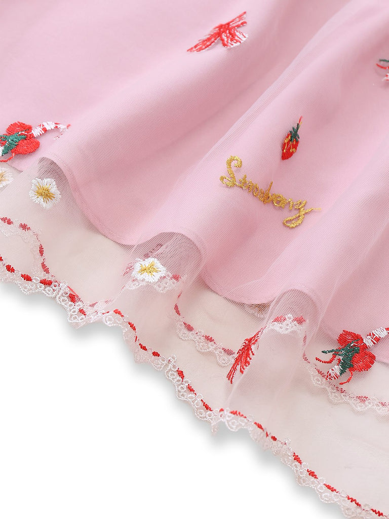 [Prevendita] Abito in rete con paillettes e senza spalline natalizio rosa anni '50