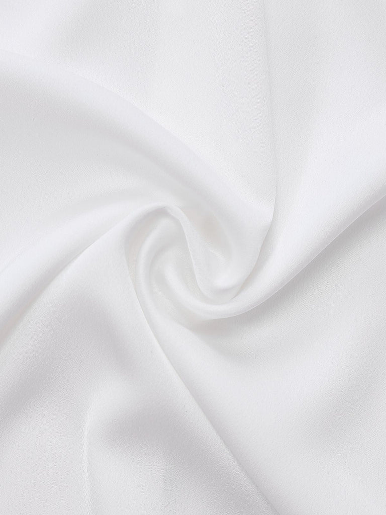 [Prevendita] Camicetta in raso con collo annodato bianco anni '40