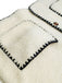 Gilet con tasca e rilegatura in finta lana beige anni '50