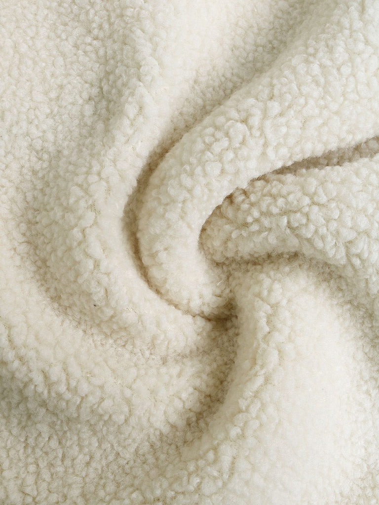 Gilet con tasca e rilegatura in finta lana beige anni '50